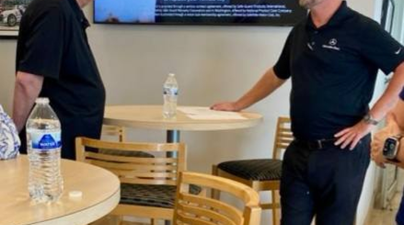 Vic Gilliland (left) with James Motors GM Shane Miller